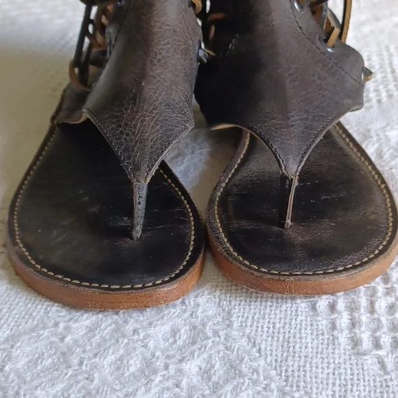 Free People Baske Brown Leather Sandals - Picture 6 of 6